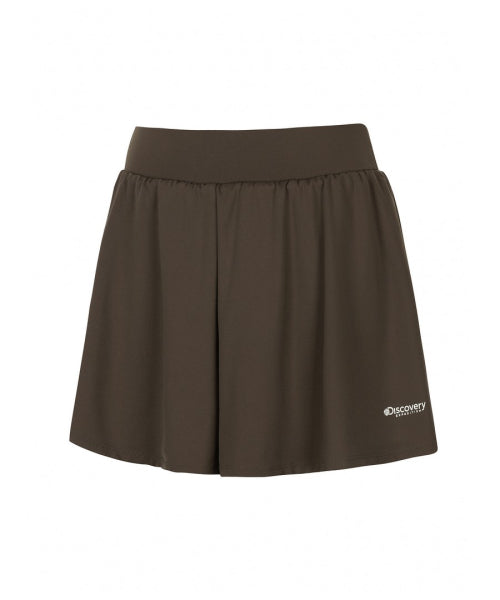 WOMEN 2IN1 A-LINE SETUP SHORTS #NINGNING同款！ - 2 COLORS BROWN