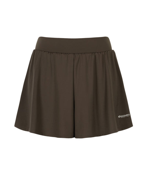 WOMEN 2IN1 A-LINE SETUP SHORTS #NINGNING同款！ - 2 COLORS BROWN