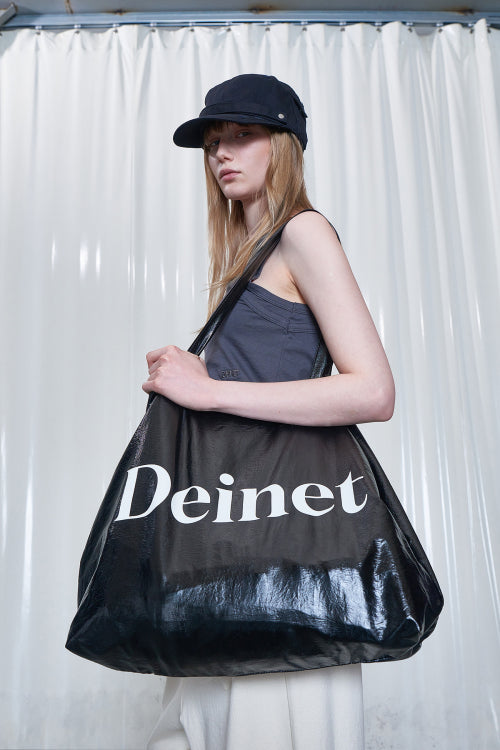 ESSENTIAL LOGO SHOULDER BIG BAG - 2 COLORS BLACK
