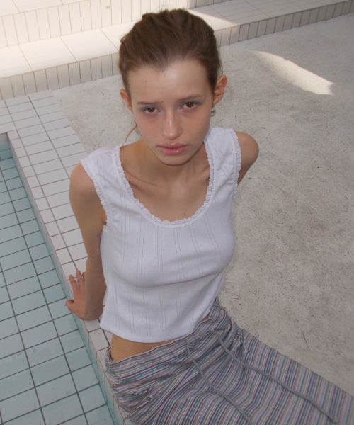 MINI LACE SLEEVELESS - 2 COLORS WHITE