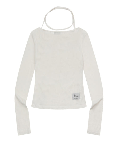 STRAP LONG SLEEVE TEE - 3 COLORS BLACK
