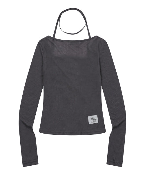STRAP LONG SLEEVE TEE - 3 COLORS BLACK