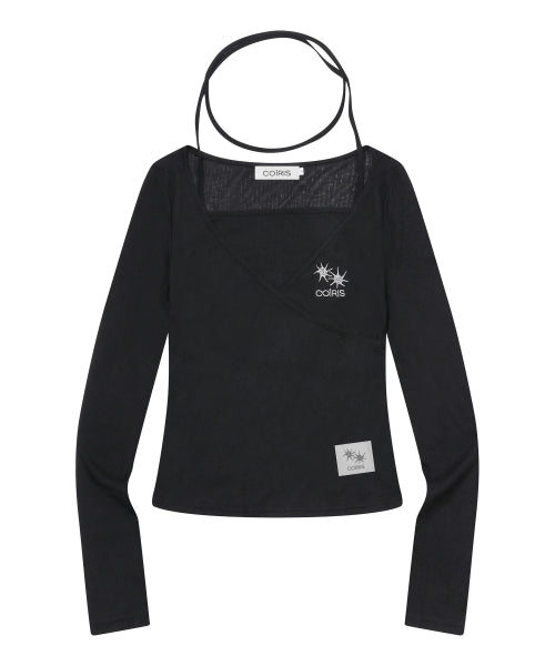 STRAP LONG SLEEVE TEE - 3 COLORS BLACK