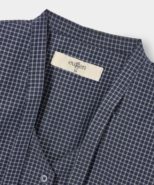 SOFT TIE BUTTON BLOUSE - 5 COLORS NAVY
