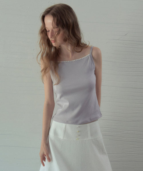 DELI LACE SLEEVELESS TEE - 2 COLORS AS SHOWN