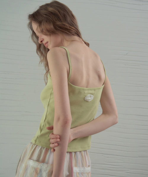 DELI LACE SLEEVELESS TEE - 2 COLORS GREEN