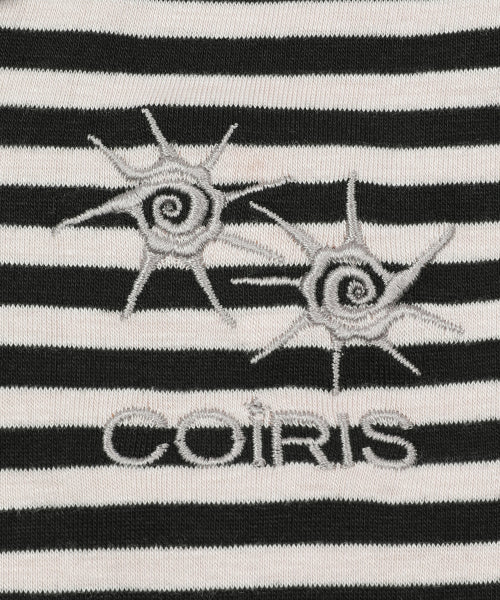 V-NECK STRIPE LONG SLEEVE TEE BLACK