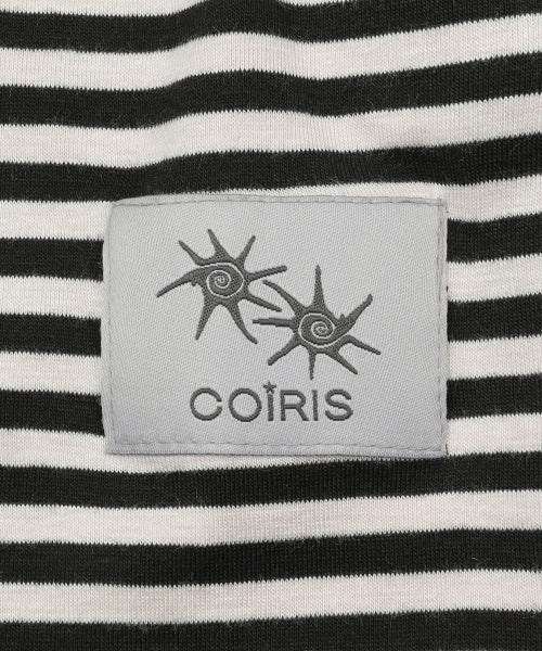V-NECK STRIPE LONG SLEEVE TEE BLACK