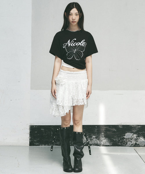 ROSE TIERED LACE SKIRT #徐睿知同款! WHITE