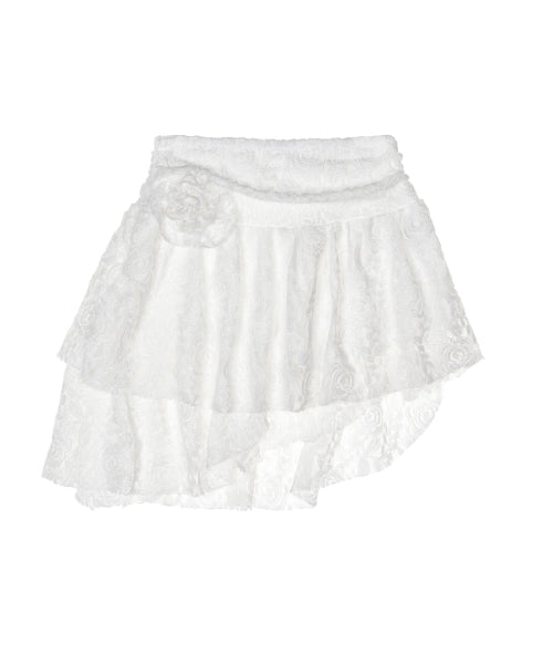 ROSE TIERED LACE SKIRT #徐睿知同款! WHITE