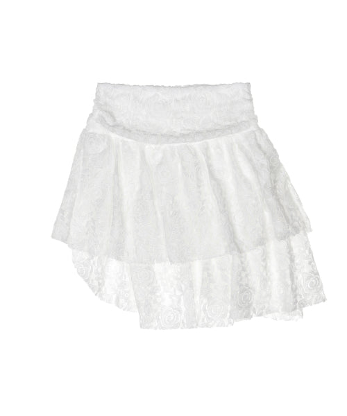 ROSE TIERED LACE SKIRT #徐睿知同款! WHITE