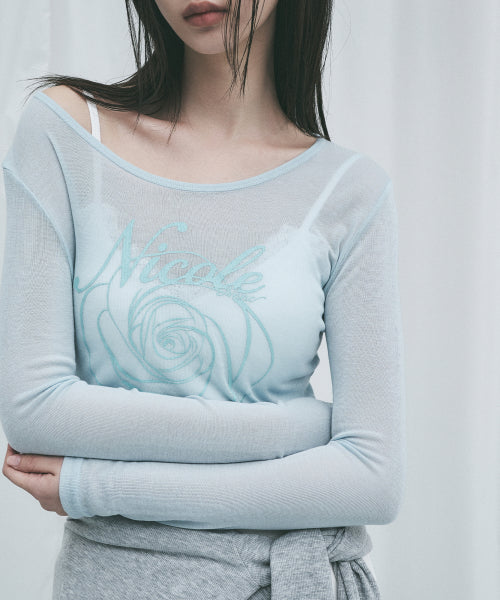NICOLE ROSE LONG SLEEVE TOP #徐睿知同款! - 5 COLORS SKY BLUE