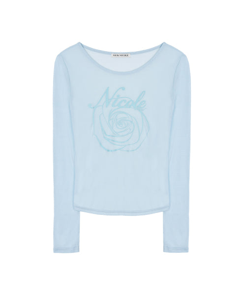 NICOLE ROSE LONG SLEEVE TOP #徐睿知同款! - 5 COLORS SKY BLUE