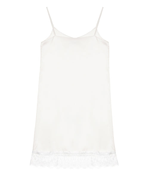 SATIN LACE SLIP DRESS #徐睿知同款! - 2 COLORS IVORY