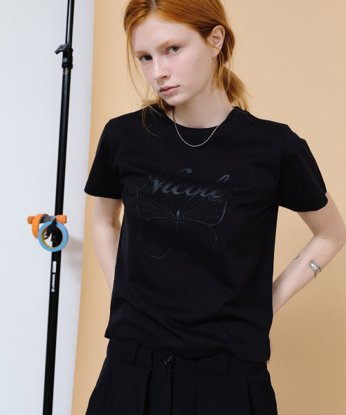 NICOLE BUTTERFLY SLIM TOP #徐睿知同款! - 3 COLORS BLACK