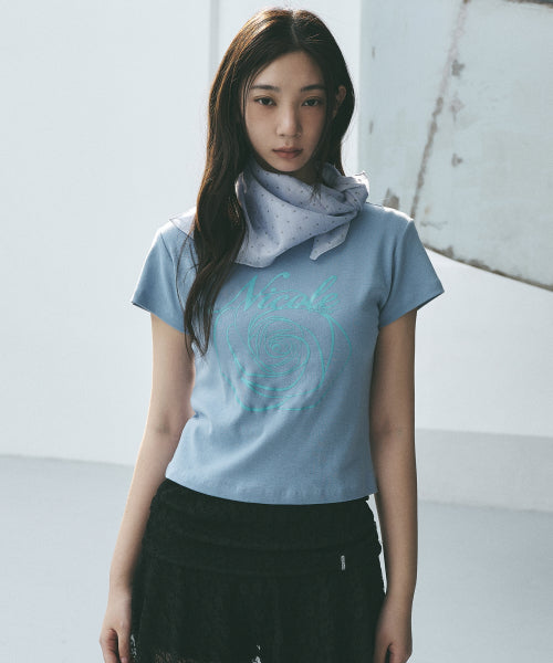 ROSE LETTERING CROPPED TOP #徐睿知同款! - 5 COLORS AS SHOWN