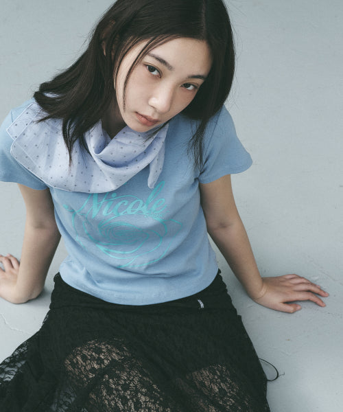 ROSE LETTERING CROPPED TOP #徐睿知同款! - 5 COLORS AS SHOWN