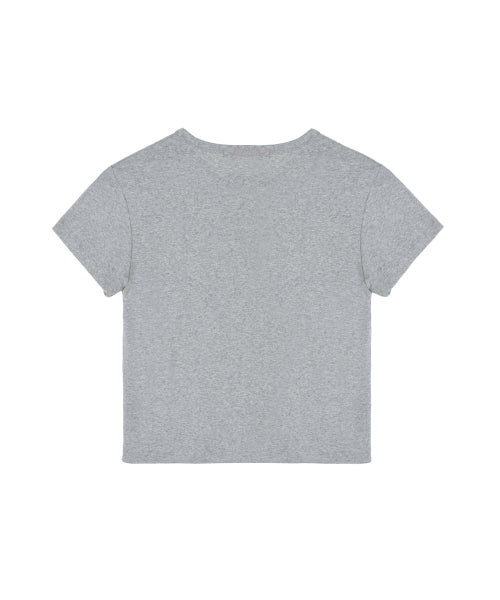 ROSE LETTERING CROPPED TOP #徐睿知同款! - 5 COLORS GREY