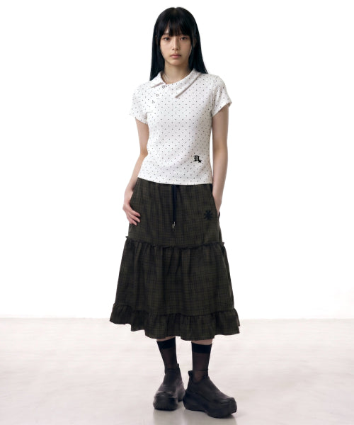 STAR DOT ASYMMETRY COLLAR TEE - 3 COLORS WHITE