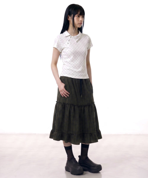 STAR DOT ASYMMETRY COLLAR TEE - 3 COLORS WHITE