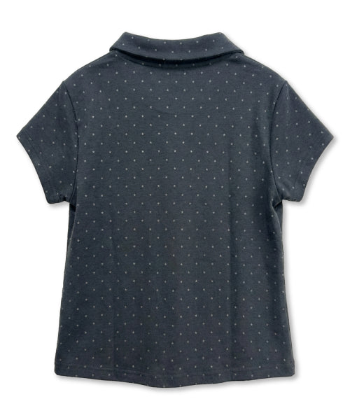 STAR DOT ASYMMETRY COLLAR TEE - 3 COLORS CHARCOAL