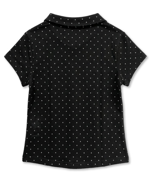 STAR DOT ASYMMETRY COLLAR TEE - 3 COLORS BLACK