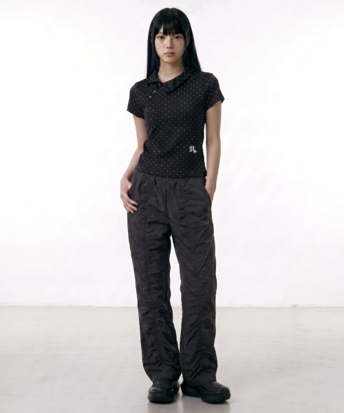 STAR DOT ASYMMETRY COLLAR TEE - 3 COLORS BLACK