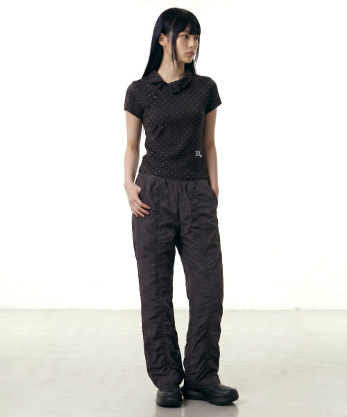 STAR DOT ASYMMETRY COLLAR TEE - 3 COLORS BLACK