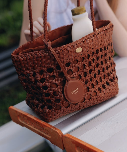HANDCRAFTED WEAVING BAG - BROWN - 2 COLORS BROWN
