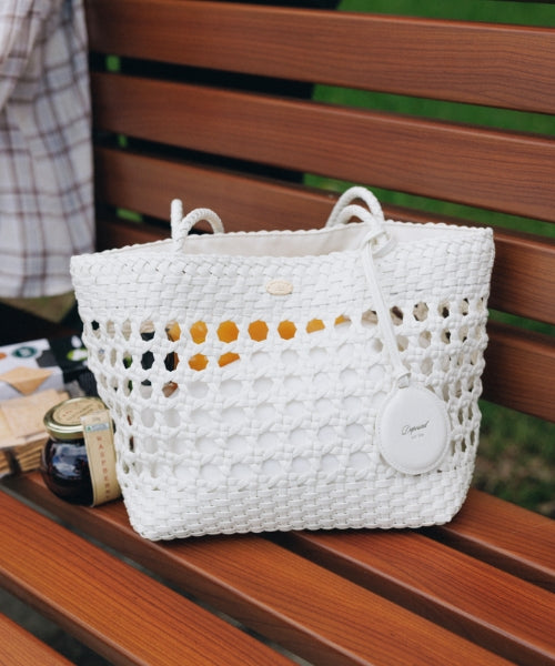 HANDCRAFTED WEAVING BAG - BROWN - 2 COLORS WHITE