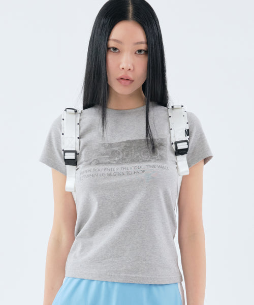 BOX PRINT T-SHIRT - 2 COLORS GREY