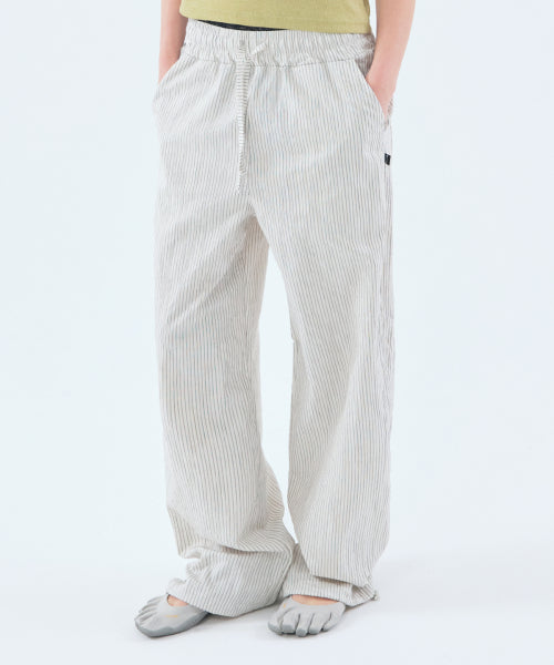 COZY STRIPE BANDING PANTS - 2 COLORS IVORY