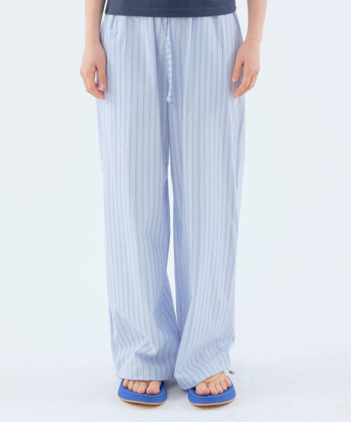 COZY STRIPE BANDING PANTS - 2 COLORS SKY BLUE