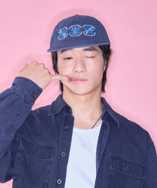FLOWER COTTON SNAPBACK - 3 COLORS BLUE