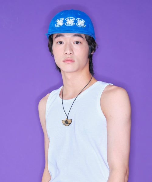 FLOWER COTTON SNAPBACK - 3 COLORS BLUE
