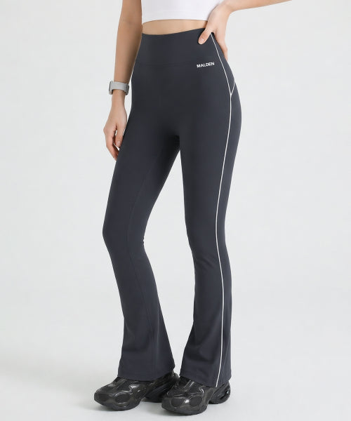 HIGH TENSION PIPING BOOTCUT LEGGINGS BLACK