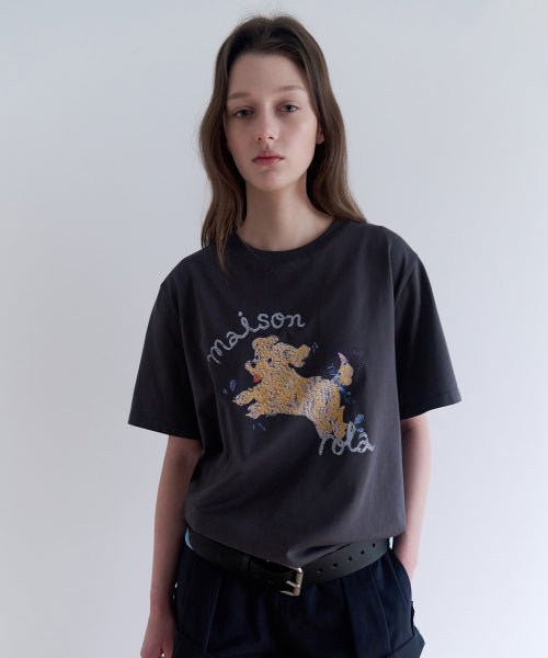 ROLA PUPPY FRIENDS T-SHIRT - 3 COLORS CHARCOAL