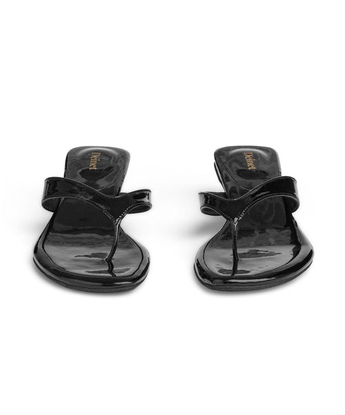 ENAMEL FLIP FLOP - 7 COLORS BLACK