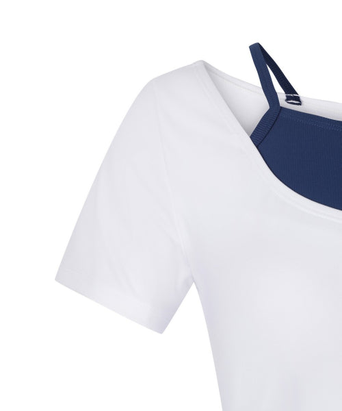 WOMEN SHORT SLEEVE CROP RASHGUARD #NINGNING同款！ - 3 COLORS WHITE