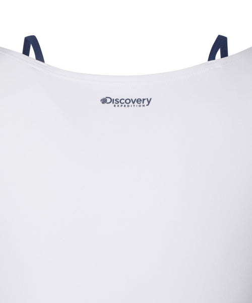 WOMEN SHORT SLEEVE CROP RASHGUARD #NINGNING同款！ - 3 COLORS WHITE