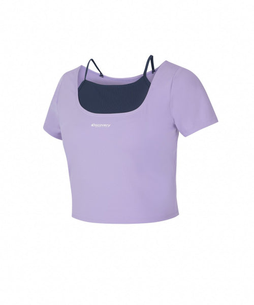 WOMEN SHORT SLEEVE CROP RASHGUARD #NINGNING同款！ - 3 COLORS AS SHOWN