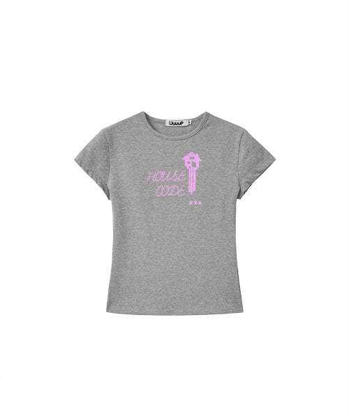 KEYCHAIN GLITTER TEE - 2 COLORS MELANGE GREY