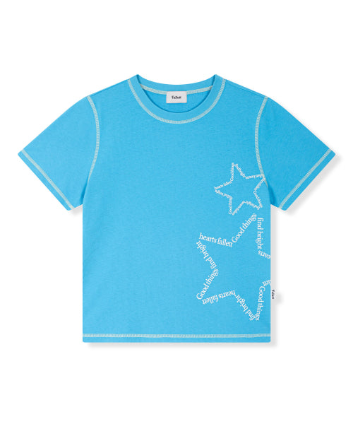 STAR LETTERING TEE - 2 COLORS BLUE