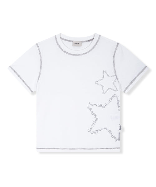 STAR LETTERING TEE - 2 COLORS WHITE