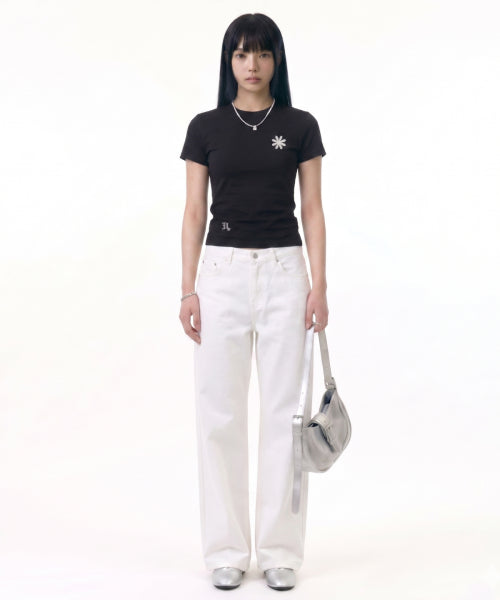 TEE LOGO CROP T-SHIRT - 2 COLORS BLACK