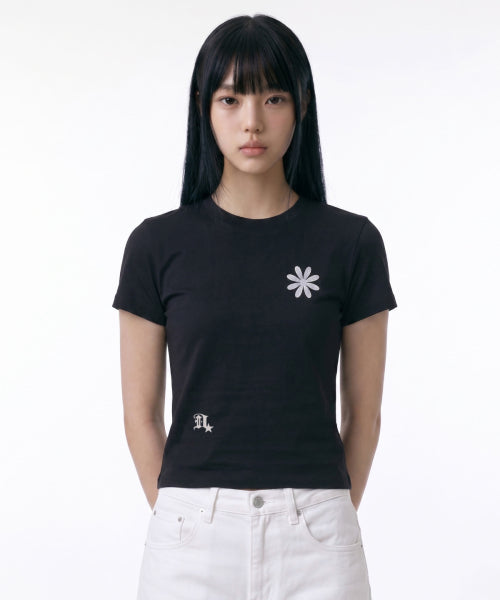 TEE LOGO CROP T-SHIRT - 2 COLORS BLACK