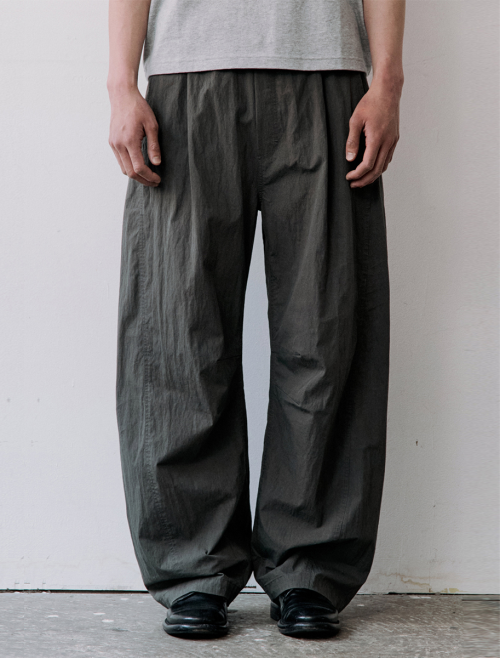 CURVED WASHED EASY PANTS - 3 COLORS BLACK