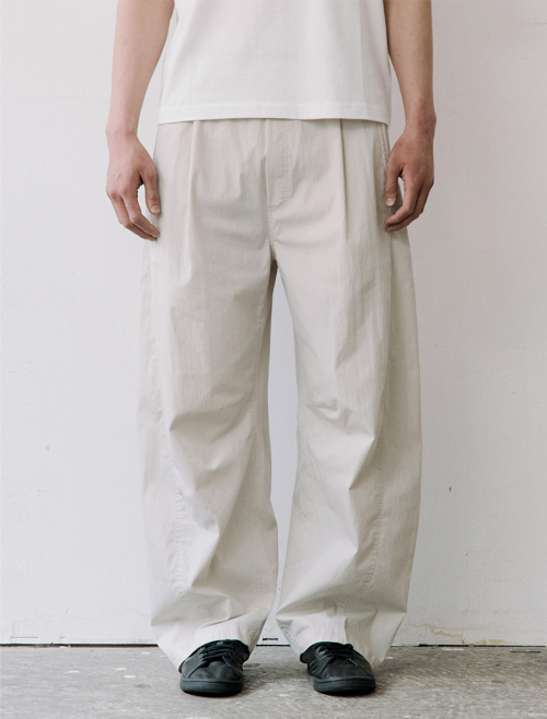 CURVED WASHED EASY PANTS - 3 COLORS BLACK