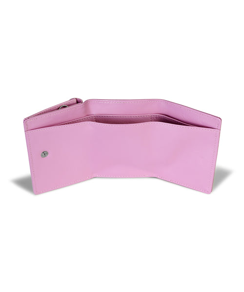 CRINKLE TRIANGLE TRIPLE WALLET LILAC PINK