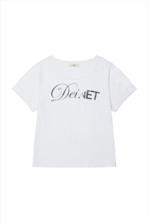 OFF SHOULDER GRAPHIC T SHIRT - 2 COLORS WHITE